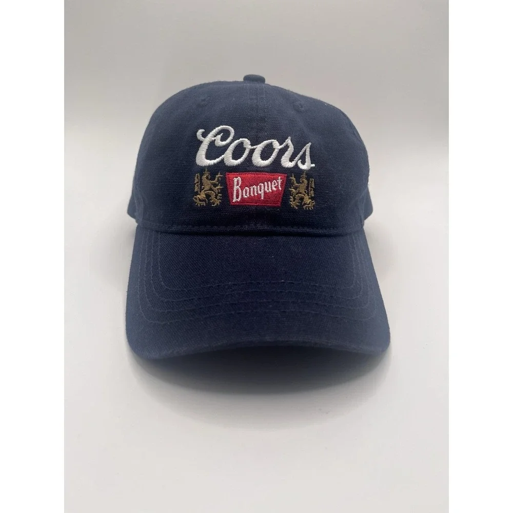 Coors Banquet Embroidered SnapBack Hat Navy Blue Beer Cap Dad Brewery